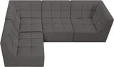 Relax Grey Velvet Modular Sectional from Meridian - Luna Furniture