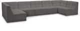 Relax Grey Velvet Modular Sectional from Meridian - Luna Furniture