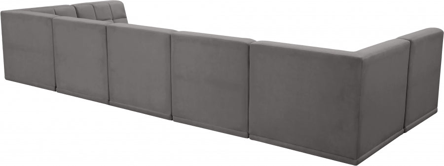 Relax Grey Velvet Modular Sectional from Meridian - Luna Furniture