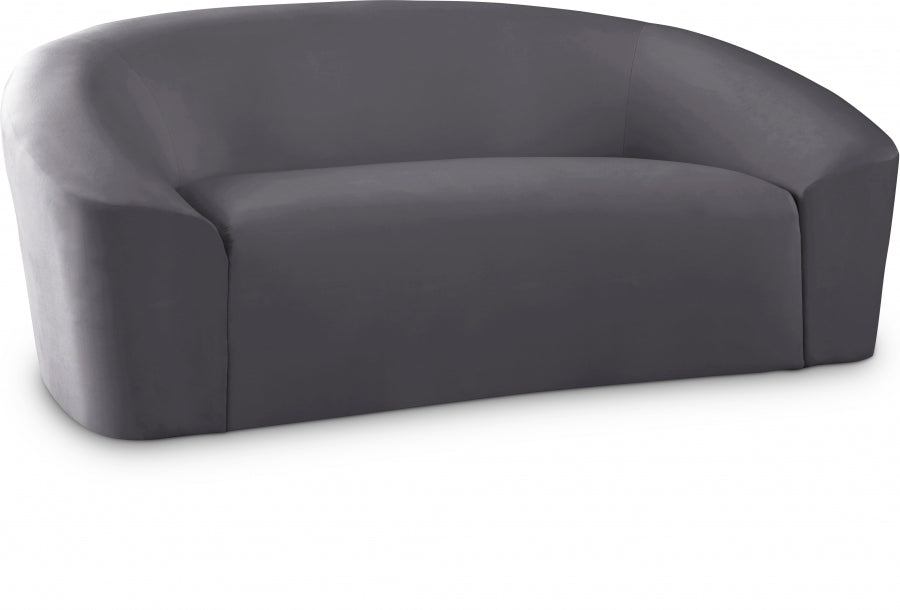 Riley Grey Velvet Loveseat from Meridian - Luna Furniture