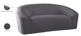 Riley Grey Velvet Loveseat from Meridian - Luna Furniture