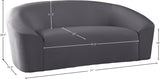 Riley Grey Velvet Loveseat from Meridian - Luna Furniture