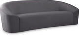 Riley Grey Velvet Sofa from Meridian - Luna Furniture