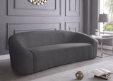 Riley Grey Velvet Sofa from Meridian - Luna Furniture