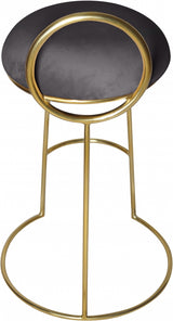 Ring Grey Velvet Counter Stool from Meridian - Luna Furniture