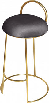 Ring Grey Velvet Counter Stool from Meridian - Luna Furniture