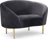 Ritz Grey Velvet Chair from Meridian - Luna Furniture