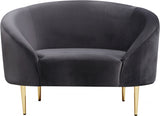 Ritz Grey Velvet Chair from Meridian - Luna Furniture