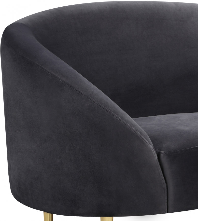 Ritz Grey Velvet Chair from Meridian - Luna Furniture