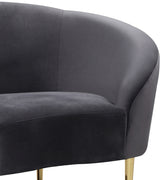 Ritz Grey Velvet Chair from Meridian - Luna Furniture