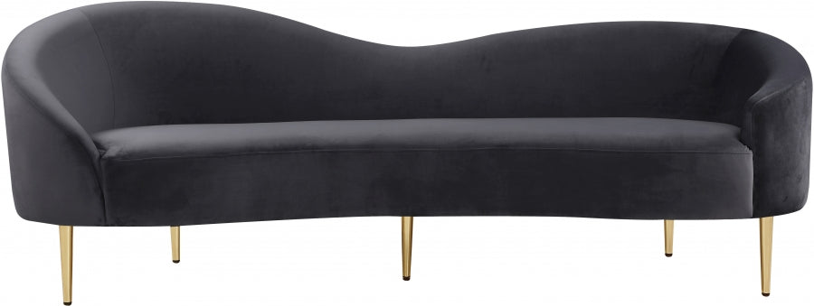 Ritz Grey Velvet Sofa from Meridian - Luna Furniture