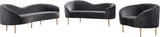 Ritz Grey Velvet Sofa from Meridian - Luna Furniture