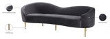 Ritz Grey Velvet Sofa from Meridian - Luna Furniture