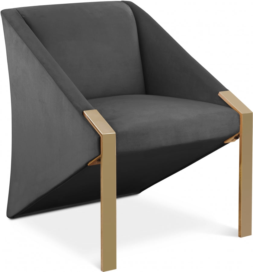 Rivet Grey Accent Chair from Meridian - Luna Furniture