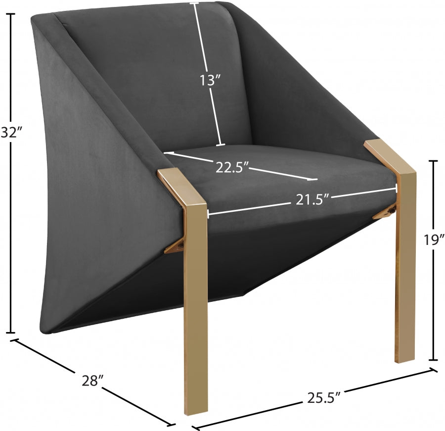 Rivet Grey Accent Chair from Meridian - Luna Furniture