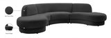 Grey Rosa Velvet 3pc. Sectional from Meridian - Luna Furniture