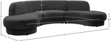 Grey Rosa Velvet 3pc. Sectional from Meridian - Luna Furniture