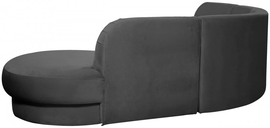 Grey Rosa Velvet 3pc. Sectional from Meridian - Luna Furniture