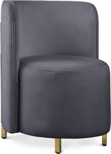 Rotunda Grey Velvet Chair from Meridian - Luna Furniture