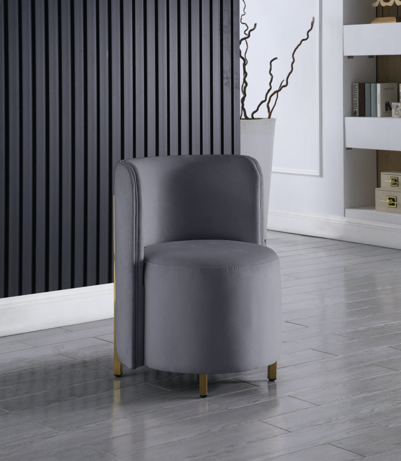 Rotunda Grey Velvet Chair from Meridian - Luna Furniture