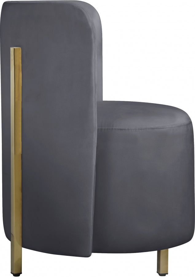 Rotunda Grey Velvet Chair from Meridian - Luna Furniture