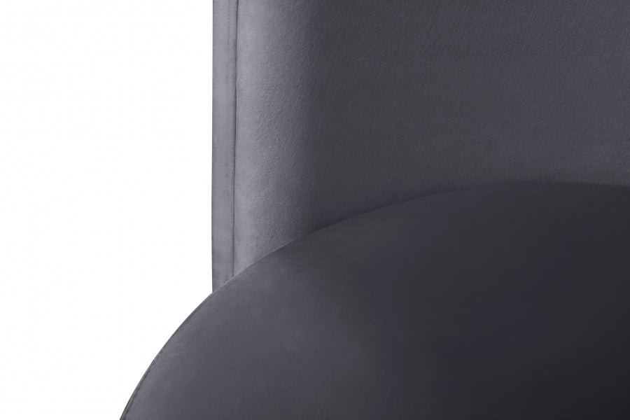 Rotunda Grey Velvet Chair from Meridian - Luna Furniture