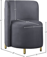 Rotunda Grey Velvet Chair from Meridian - Luna Furniture