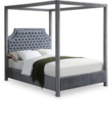 Rowan Grey Velvet King Bed from Meridian - Luna Furniture