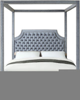 Rowan Grey Velvet King Bed from Meridian - Luna Furniture