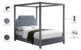 Rowan Grey Velvet King Bed from Meridian - Luna Furniture