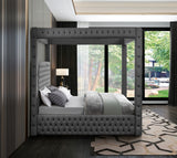 Royal Grey Velvet Queen Bed from Meridian - Luna Furniture