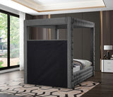 Royal Grey Velvet Queen Bed from Meridian - Luna Furniture