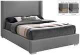 Royce Grey Linen Textured Queen Bed from Meridian - Luna Furniture