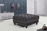 Sabrina Grey Velvet Ottoman from Meridian - Luna Furniture