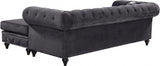 Sabrina Grey Velvet Reversible 2pc. Sectional from Meridian - Luna Furniture