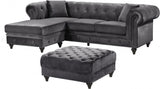 Sabrina Grey Velvet Reversible 2pc. Sectional from Meridian - Luna Furniture