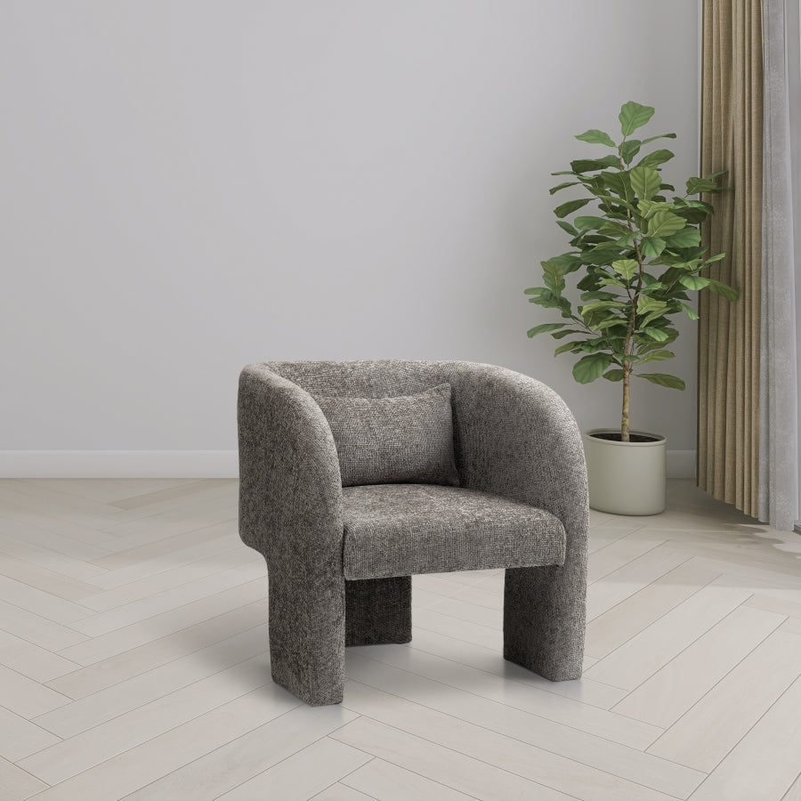 Grey Sawyer Chenille Fabric Accent Chair from Meridian - Luna Furniture