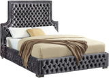 Sedona Grey Velvet Queen Bed from Meridian - Luna Furniture