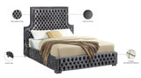 Sedona Grey Velvet Queen Bed from Meridian - Luna Furniture