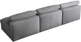 Serene Grey Linen Textured Deluxe Modular Down Filled Cloud-Like Comfort Overstuffed 117" Armless Sofa from Meridian - Luna Furniture