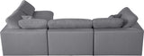 Serene Grey Linen Textured Deluxe Modular Down Filled Cloud-Like Comfort Overstuffed Sectional from Meridian - Luna Furniture