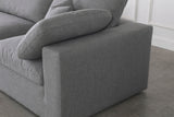 Serene Grey Linen Textured Deluxe Modular Down Filled Cloud-Like Comfort Overstuffed Sectional from Meridian - Luna Furniture