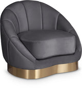 Shelly Grey Velvet Chair from Meridian - Luna Furniture