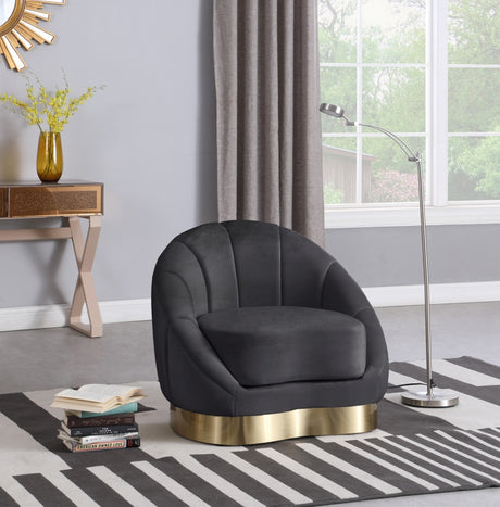 Shelly Grey Velvet Chair from Meridian - Luna Furniture