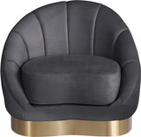 Shelly Grey Velvet Chair from Meridian - Luna Furniture