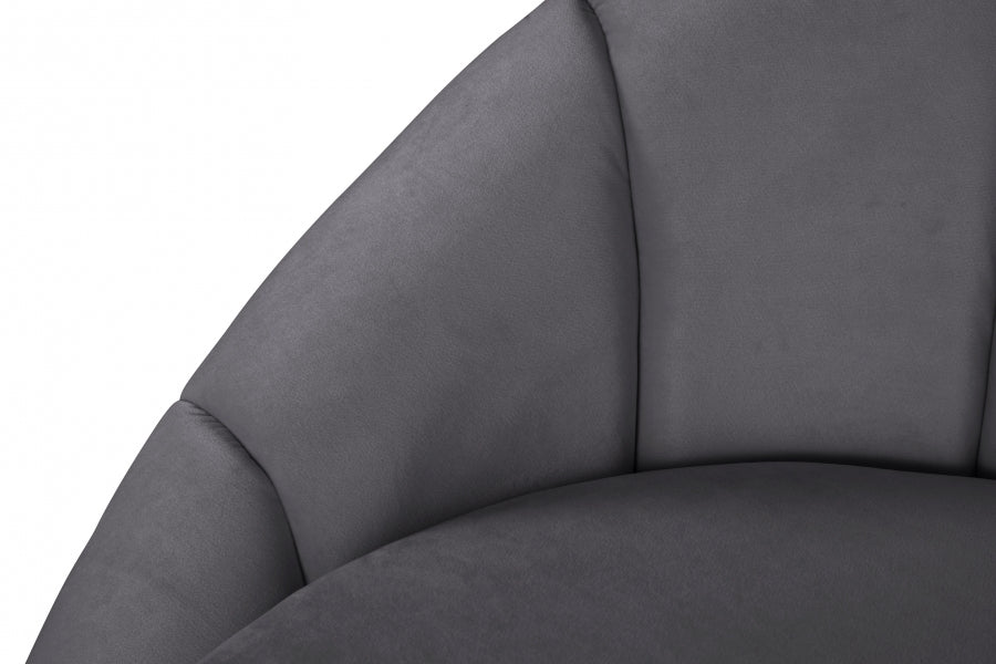 Shelly Grey Velvet Chair from Meridian - Luna Furniture