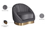 Shelly Grey Velvet Chair from Meridian - Luna Furniture