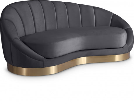 Shelly Grey Velvet Chaise from Meridian - Luna Furniture