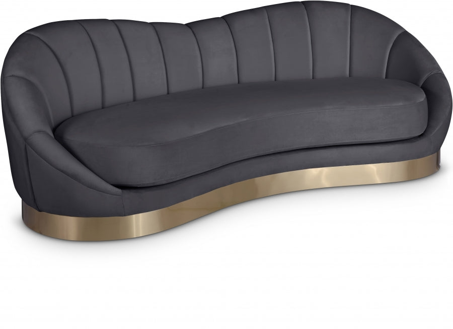 Shelly Grey Velvet Sofa from Meridian - Luna Furniture