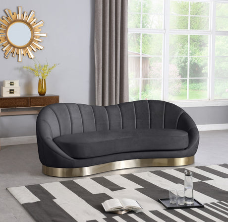 Shelly Grey Velvet Sofa from Meridian - Luna Furniture